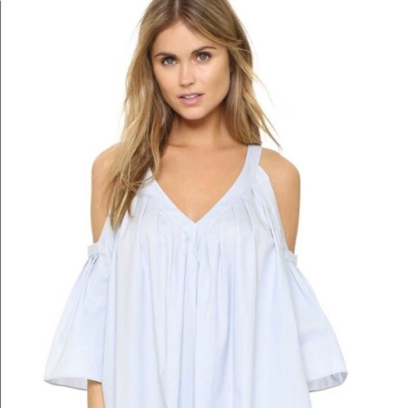 Rebecca Minkoff Light Blue Cold Shoulder Dress - Picture 2 of 8